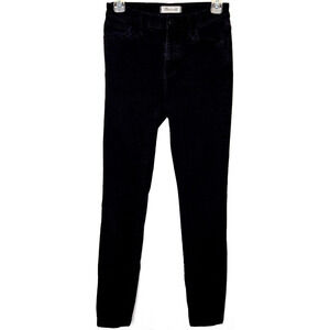 Madewell Women Roadtripper Jeans 26 Bennet Black Denim Mid Rise Ankle Skinny Leg